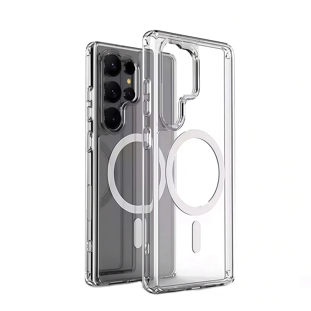 Transparent Shockproof Magnetic Phone Case for Samsung Galaxy S26–S20 Series