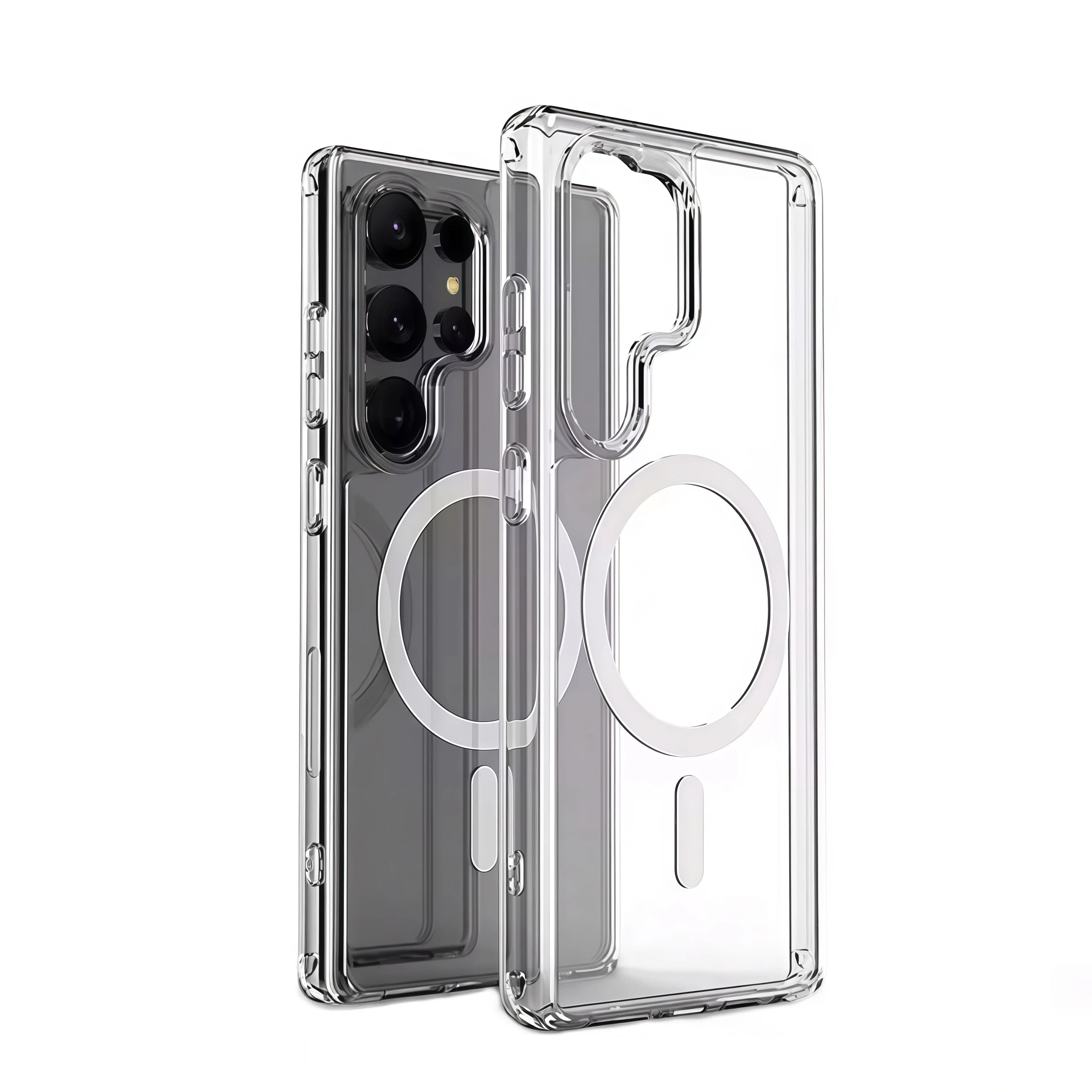 Transparent Shockproof Magnetic Phone Case for Samsung Galaxy S26–S20 Series