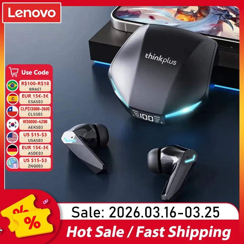Lenovo XT53 Gaming Earbuds Bluetooth 5.4 Low Latency Waterproof