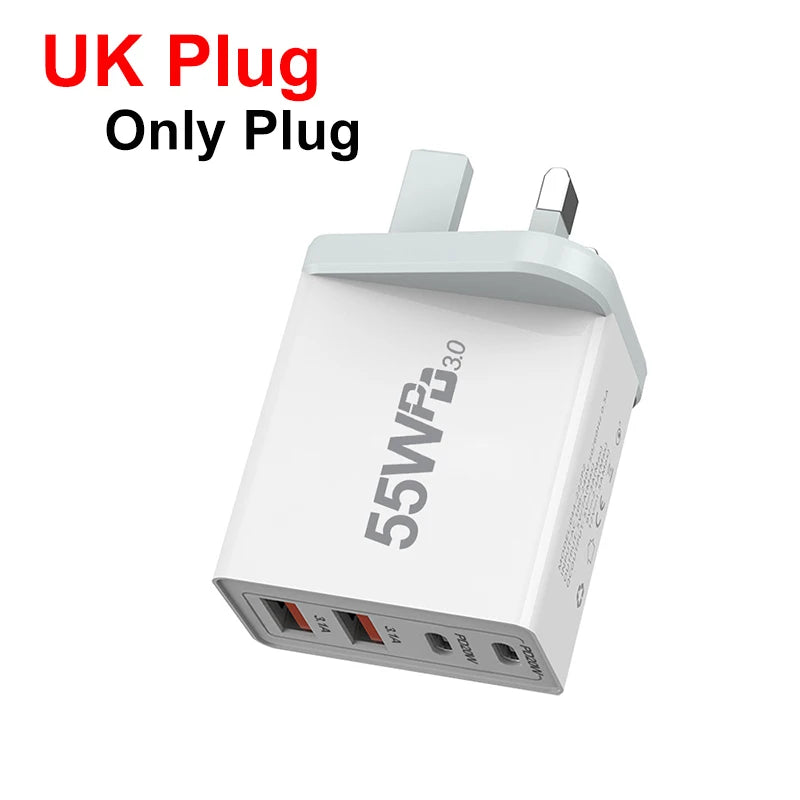 EU/US/UK/AU Plug USB Charger Quick Charge 3.0 For Phone Adapter For iPhone 13 Pro Max Portable Wall Charger Fast Charger type c