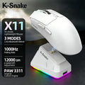 K-Snake X11 Wireless Mouse,Bluetooth/2.4G/wired Tri-Mode Mouse ,PAW3311 RGB Magnetic charging dock Gaming Mouse