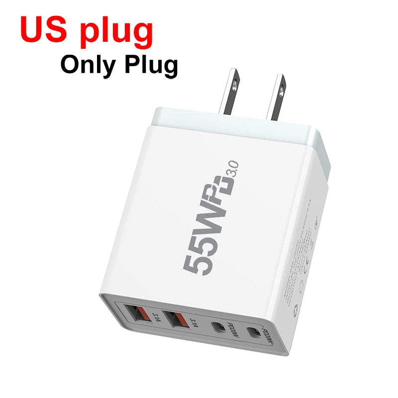 EU/US/UK/AU Plug USB Charger Quick Charge 3.0 For Phone Adapter For iPhone 13 Pro Max Portable Wall Charger Fast Charger type c