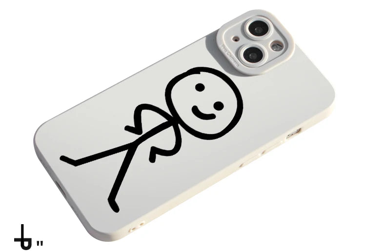 Cartoon Matchman Phone Case for iPhone 11 12 13 14 15 Pro Max XR XS X 7 8 Plus SE 2020 - Shockproof Matte Soft TPU Silicone Cover
