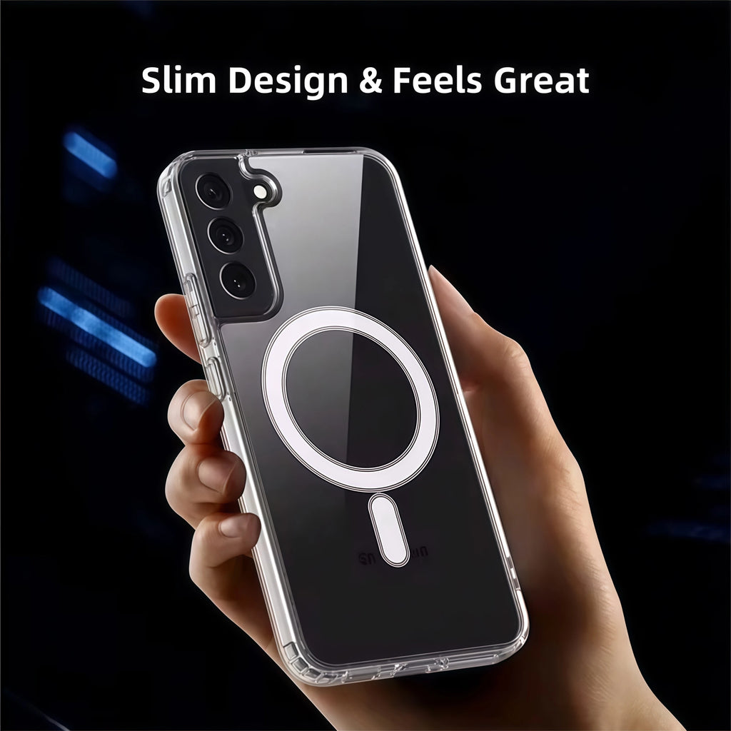 Transparent Shockproof Magnetic Phone Case for Samsung Galaxy S26–S20 Series